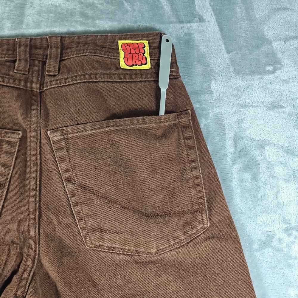 Empyre Jeans Mens 28x25.5 Brown Denim Baggy Skater Wide Leg Y2K Embroidered - Picture 11 of 11